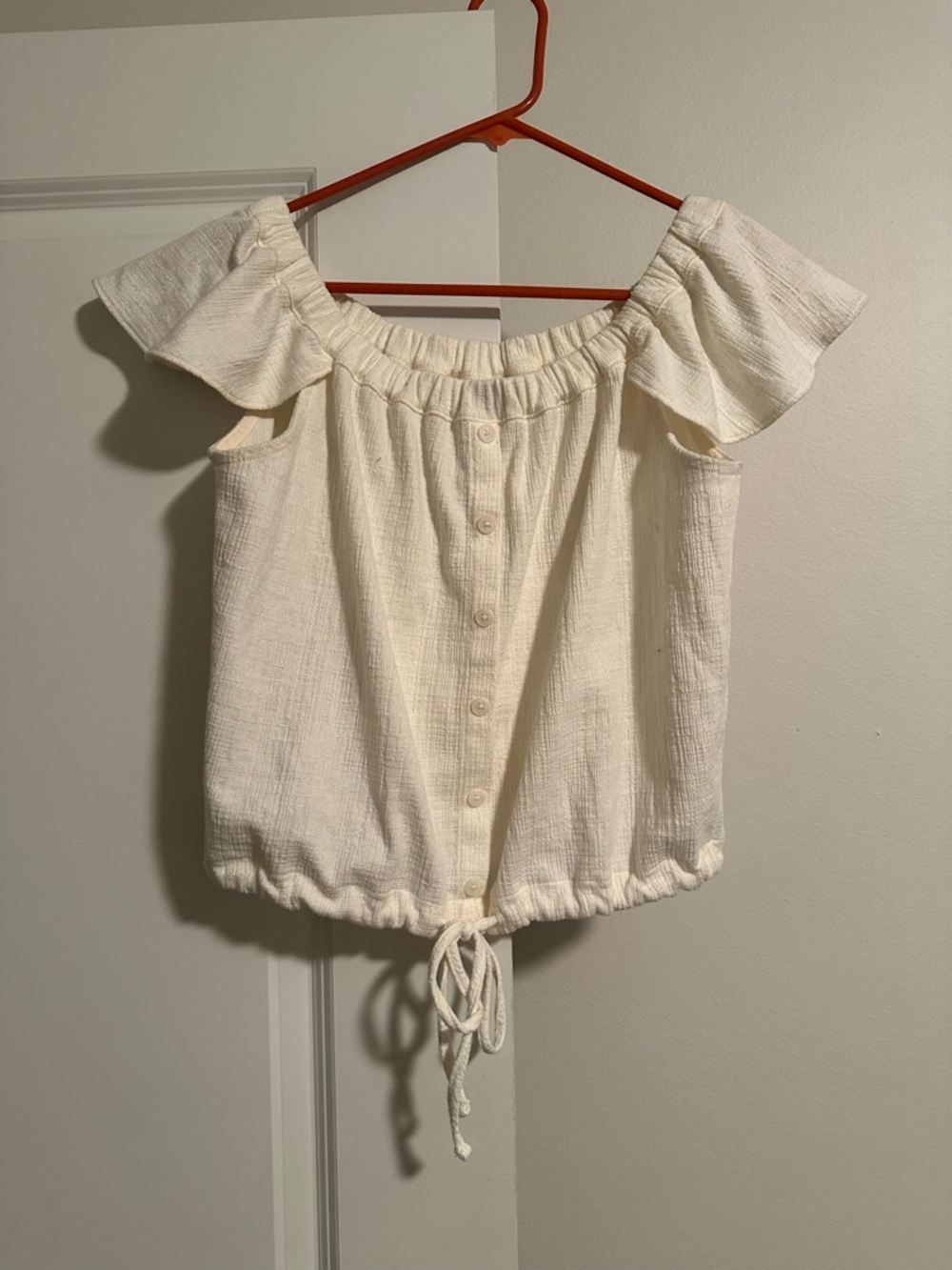 Madewell Cream Off-Shoulder Button-Front top new without tags size medium